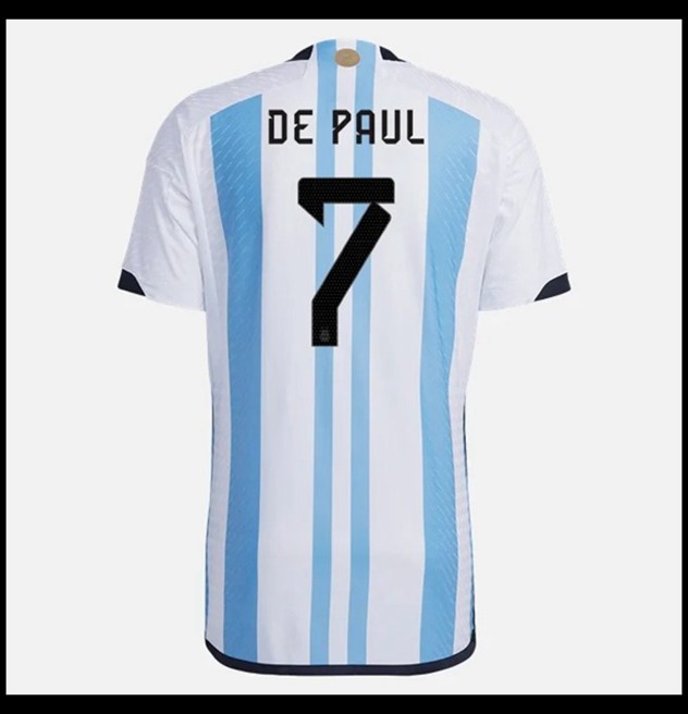 Nogometni Dres Argentina Svjetsko Prvenstvo 2022 DE PAUL #7 Domaći Komplet
