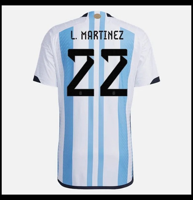 Nogometni Dres Argentina Svjetsko Prvenstvo 2022 L MARTINEZ #22 Domaći Komplet