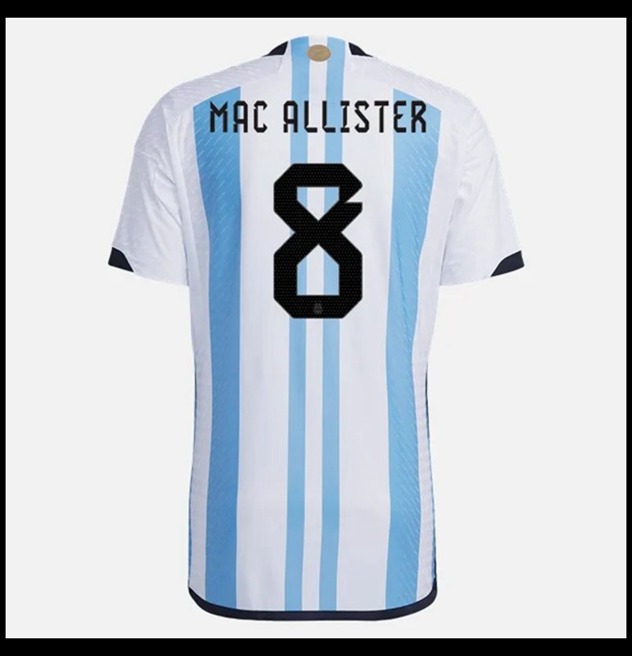 Nogometni Dres Argentina Svjetsko Prvenstvo 2022 MAC ALLISTER #8 Domaći Komplet