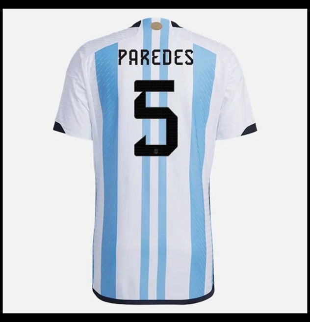 Nogometni Dres Argentina Svjetsko Prvenstvo 2022 PAREDES #5 Domaći Komplet