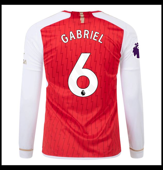 Nogometni Dres Arsenal 2023-24 Dugim Rukavima GABRIEL #6 Domaći Komplet