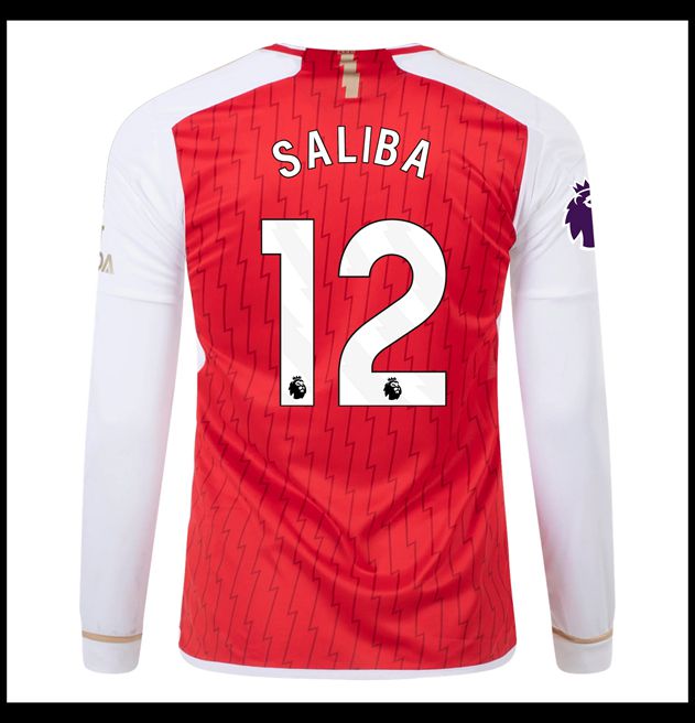Nogometni Dres Arsenal 2023-24 Dugim Rukavima SALIBA #12 Domaći Komplet