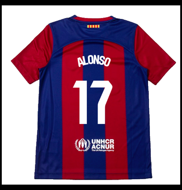 Nogometni Dres FC Barcelona 2023-24 Dječji ALONSO #17 Domaći Komplet