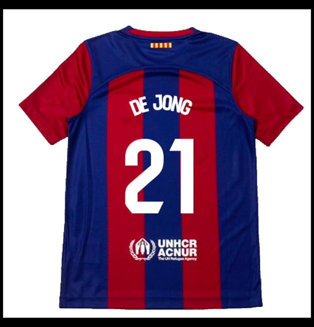 Nogometni Dres FC Barcelona 2023-24 Dječji DE JONG #21 Domaći Komplet