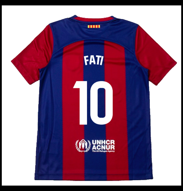 Nogometni Dres FC Barcelona 2023-24 Dječji FATI #10 Domaći Komplet