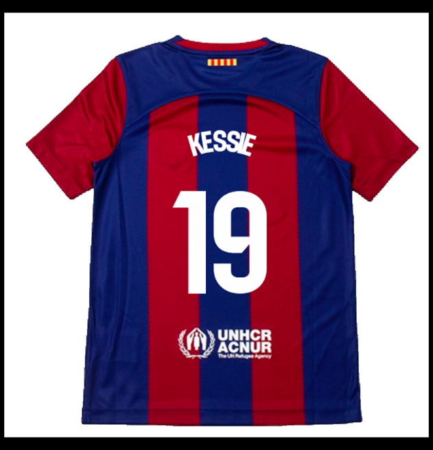 Nogometni Dres FC Barcelona 2023-24 Dječji KESSIE #19 Domaći Komplet