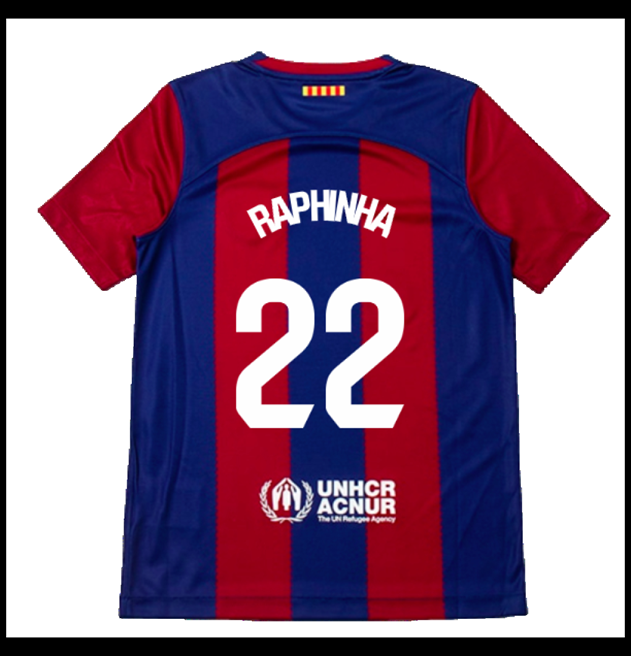Nogometni Dres FC Barcelona 2023-24 Dječji RAPHINHA #22 Domaći Komplet