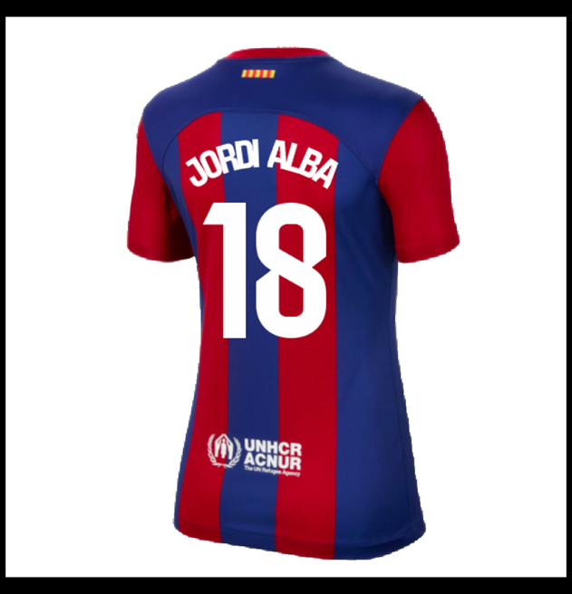 Nogometni Dres FC Barcelona 2023-24 Ženska JORDI ALBA #18 Domaći Komplet