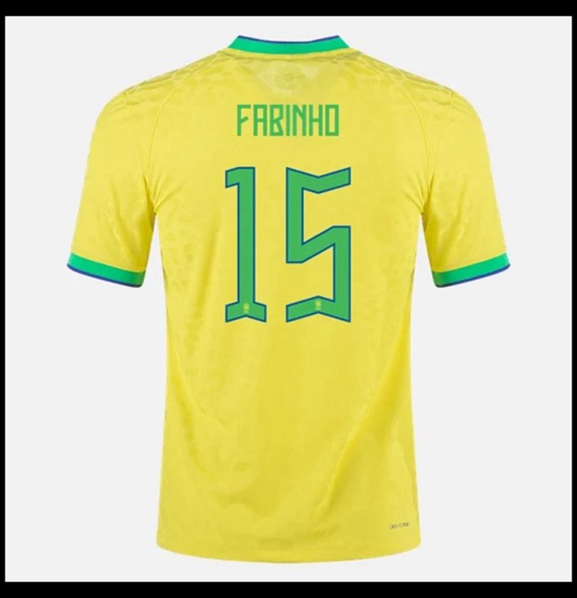 Nogometni Dres Brazil Svjetsko Prvenstvo 2022 FABINHO #15 Domaći Komplet