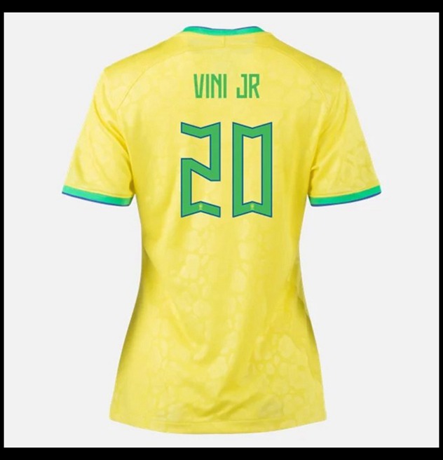 Nogometni Dres Brazil Svjetsko Prvenstvo 2022 Ženska VINI JR #20 Domaći Komplet