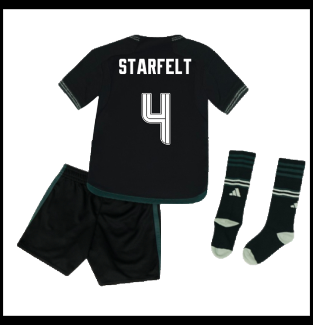 Nogometni Dres Celtic 2023-24 Dječji STARFELT #4 Gostujući Komplet