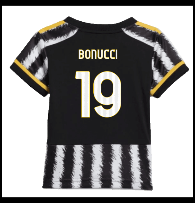Nogometni Dres Juventus 2023-24 Dječji BONUCCI #19 Domaći Komplet