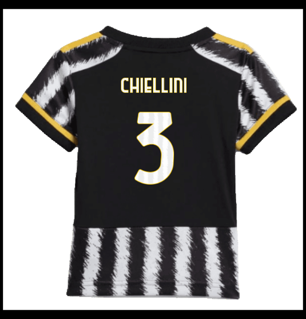 Nogometni Dres Juventus 2023-24 Dječji CHIELLINI #3 Domaći Komplet