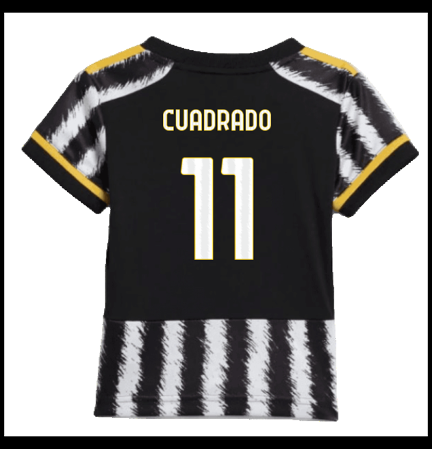 Nogometni Dres Juventus 2023-24 Dječji CUADRADO #11 Domaći Komplet