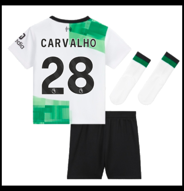 Nogometni Dres Liverpool 2023-24 Dječji CARVALHO #28 Gostujući Komplet