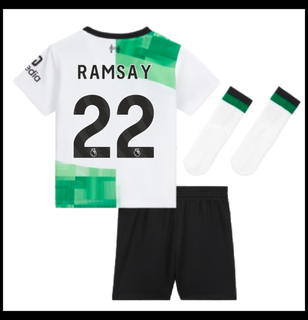 Nogometni Dres Liverpool 2023-24 Dječji RAMSAY #22 Gostujući Komplet