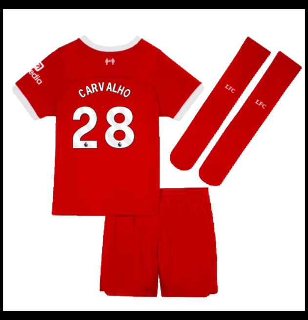 Nogometni Dres Liverpool 2023-24 Dječji CARVALHO #28 Domaći Komplet
