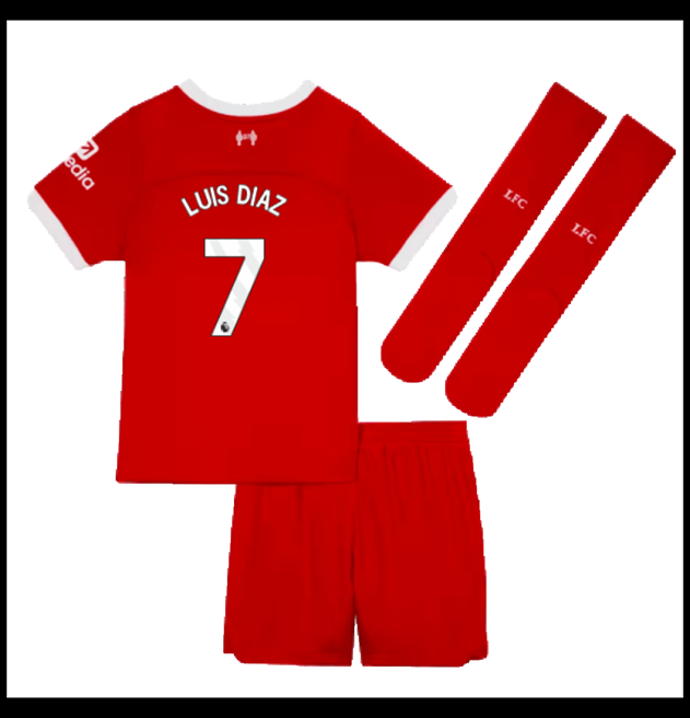 Nogometni Dres Liverpool 2023-24 Dječji LUIS DIAZ #7 Domaći Komplet