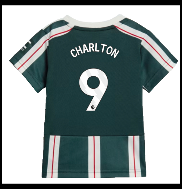 Nogometni Dres Manchester United 2023-24 Dječji CHARLTON #9 Gostujući Komplet