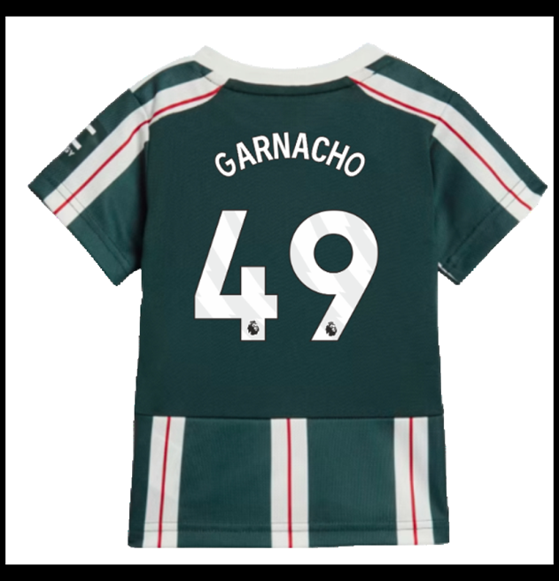 Nogometni Dres Manchester United 2023-24 Dječji GARNACHO #49 Gostujući Komplet