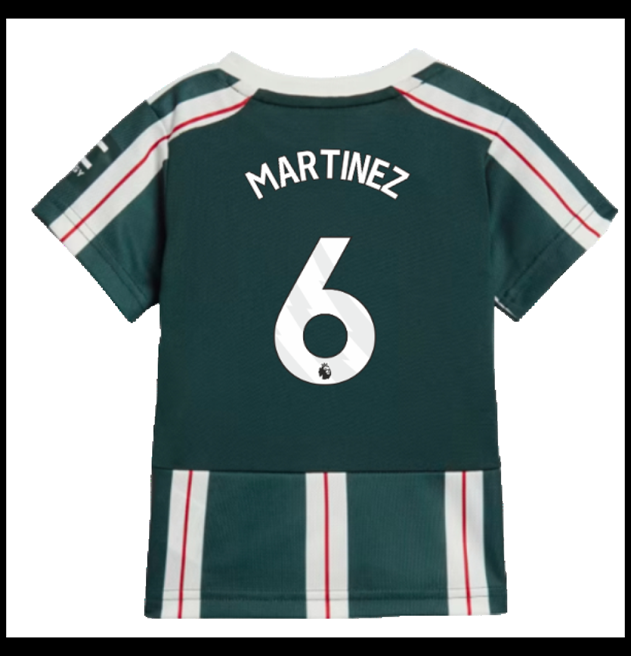 Nogometni Dres Manchester United 2023-24 Dječji MARTINEZ #6 Gostujući Komplet
