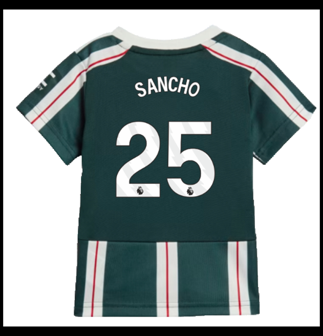 Nogometni Dres Manchester United 2023-24 Dječji SANCHO #25 Gostujući Komplet