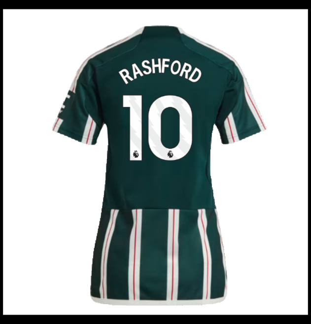 Nogometni Dres Manchester United 2023-24 Ženska RASHFORD #10 Gostujući Komplet