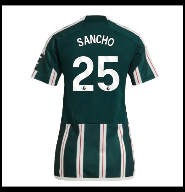 Nogometni Dres Manchester United 2023-24 Ženska SANCHO #25 Gostujući Komplet
