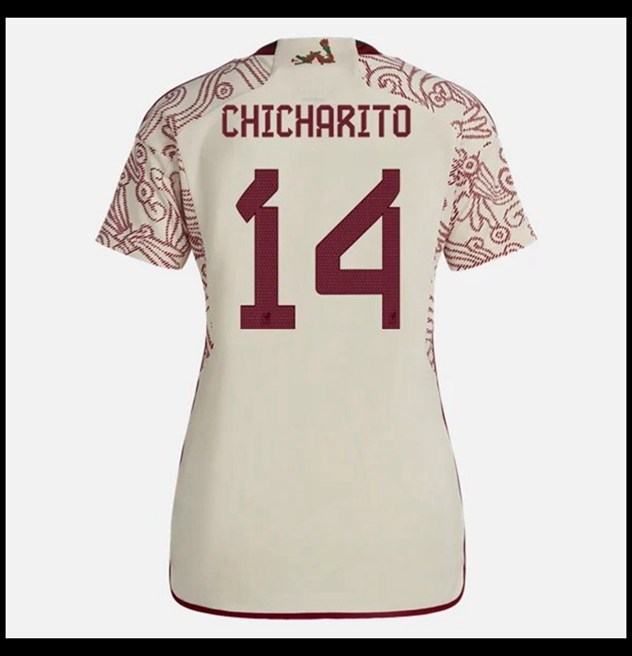Nogometni Dres Meksiko Svjetsko Prvenstvo 2022 Ženska CHICHARITO #14 Gostujući Komplet