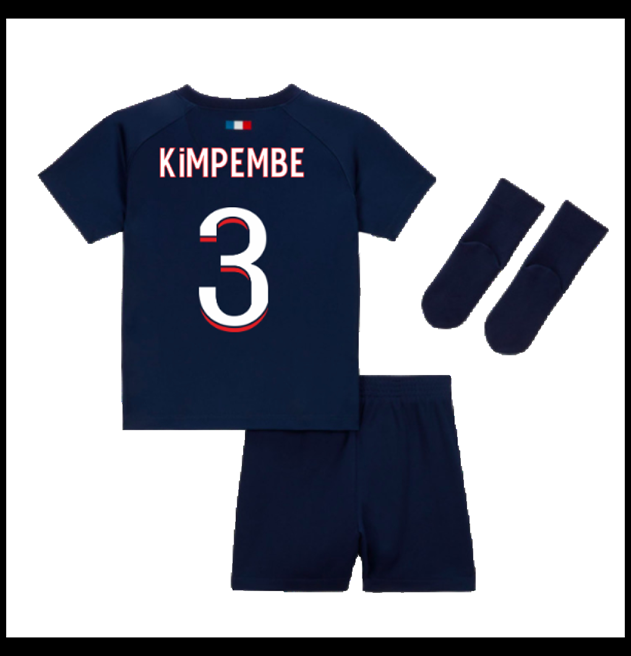 Nogometni Dres Paris Saint Germain PSG 2023-24 Dječji KIMPEMBE #3 Domaći Komplet