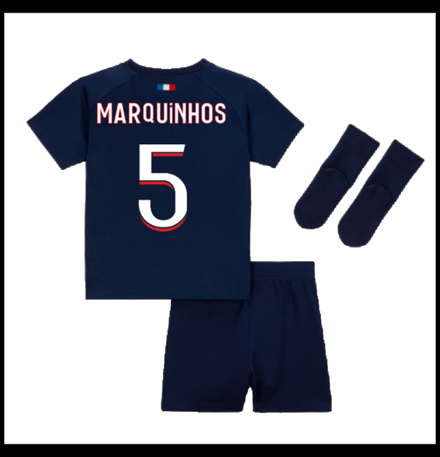 Nogometni Dres Paris Saint Germain PSG 2023-24 Dječji MARQUINHOS #5 Domaći Komplet