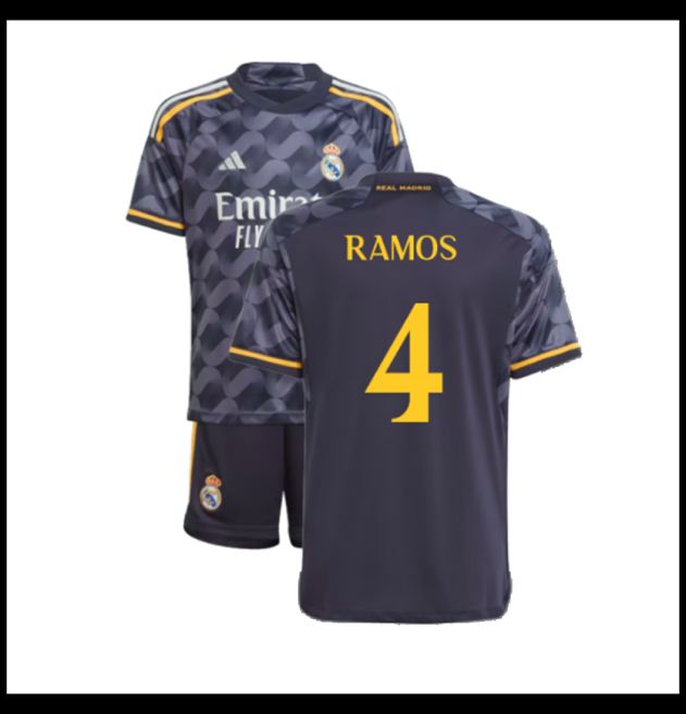 Nogometni Dres FC Real Madrid 2023-24 Dječji RAMOS #4 Gostujući Komplet