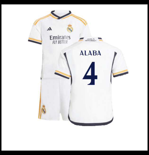 Nogometni Dres FC Real Madrid 2023-24 Dječji ALABA #4 Domaći Komplet